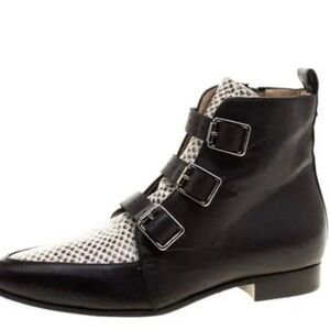 Jimmy Choo Black and White Ankle Boots